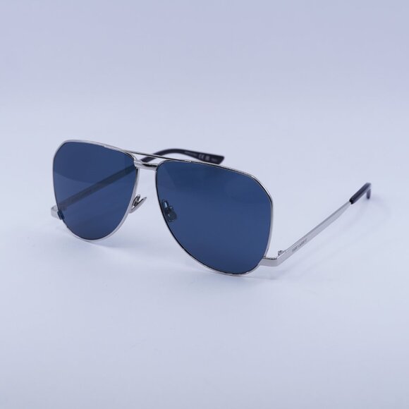 🕶️ New Saint Laurent SL690DUST 003 Sunglasses - Silver Frame Blue Lenses